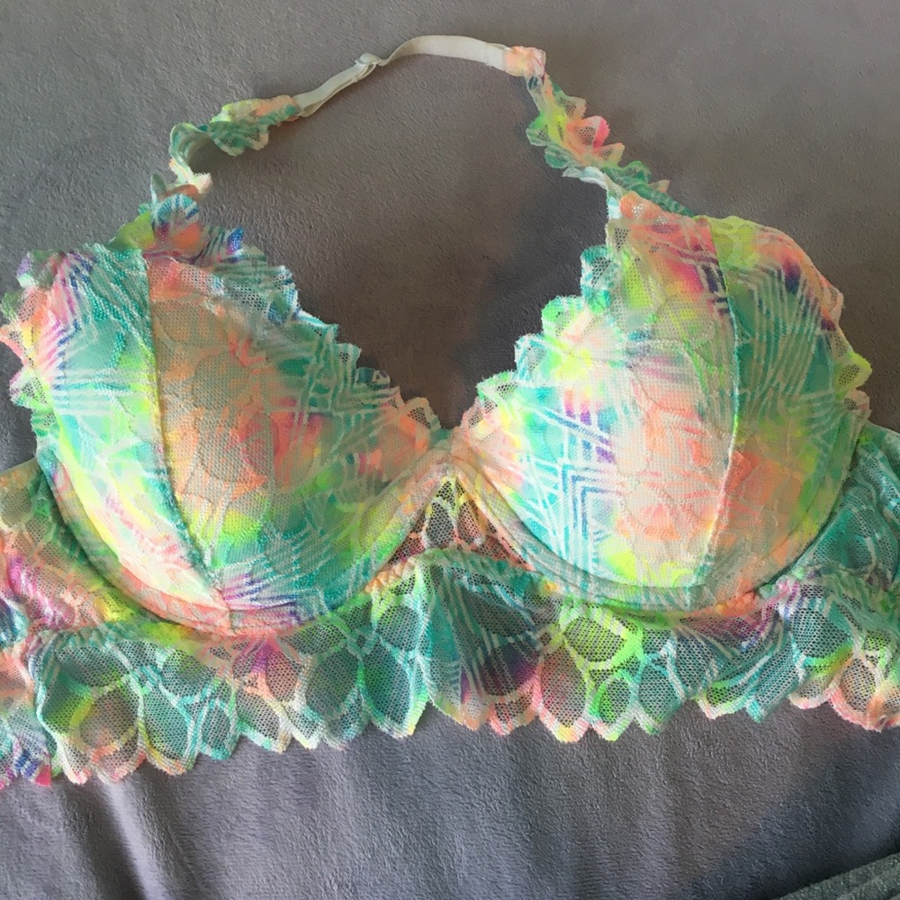Push up bralette from PINK. Tye dye halter style